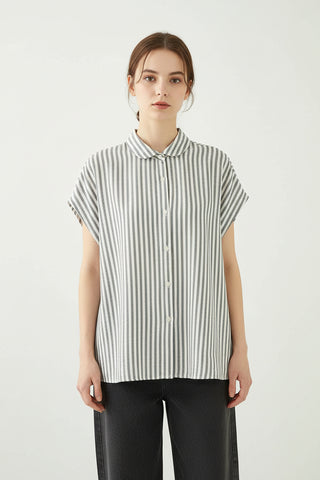 Gingham White & Grey Blouse
