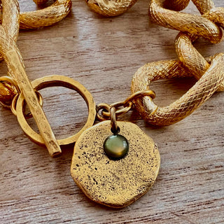 Loud Luxe- glam aluminum gold chain bracelet