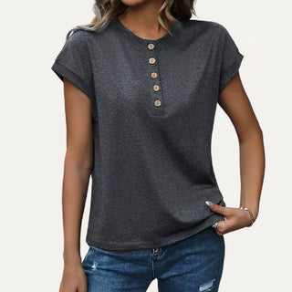 Grey Button Tee