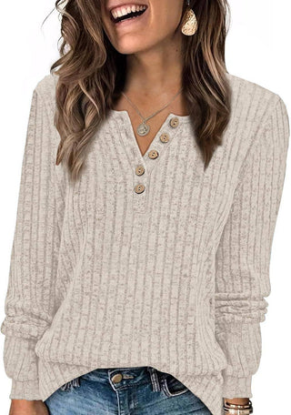 Ribbed Knit Long Sleeve Pullover
