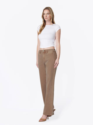 Mocha Slim Wide Leg Jeans