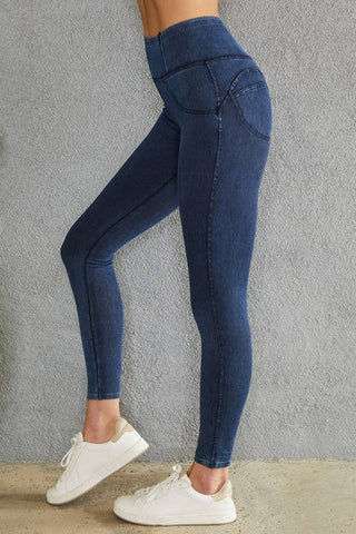 DENIM LEGGINGS(530-BLACK): MEDIUM