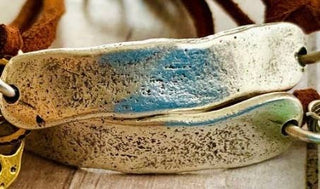 In My Feelings boho link leather bracelet: Large