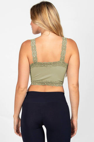 Seamless Laced Cami Bralette (New Spring/Summer Colors): One Size Regular / Peony