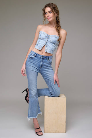 Frayed Hem Crop Flare