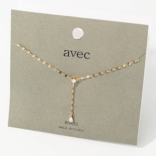 Rhinestone Stud Chain Link Y Necklace: G
