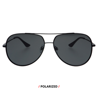 Max Polarized Matte Black Aviator Sunglasses