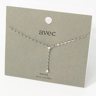 Rhinestone Stud Chain Link Y Necklace: S