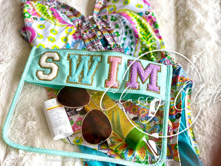 Chenille Letter Clear Pouch - SWIM ETA FEB 21