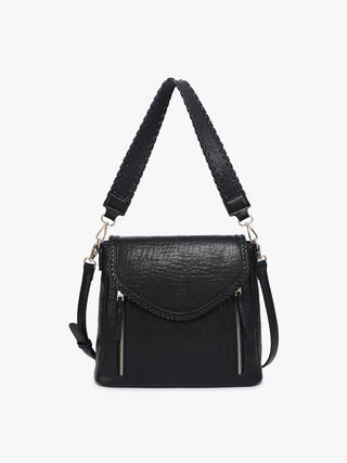 M2167 Lorelei Double Zip Whipstitch Trim Crossbody