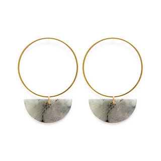 Sun and Moon Stud Earrings in Labradorite