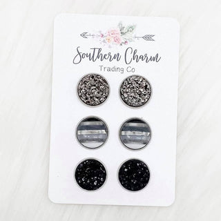 12mm Gunmetal/Gunmetal,White Stripes/Black in Stainless