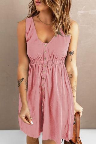 Sleeveless Button Down Mini Dress