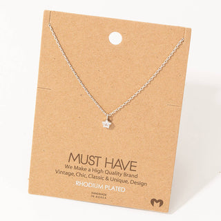 Mini Rhinestone Star Charm Necklace: S